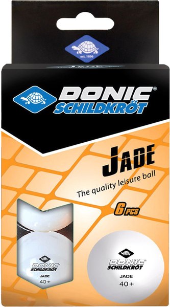 Набор мячей для настольного тенниса Donic Schildkrot Jade 40+ / 618371 (6шт, белый)