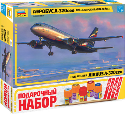 Сборная модель Звезда Пассажирский авиалайнер Аэробус А-320 / 7003П -
