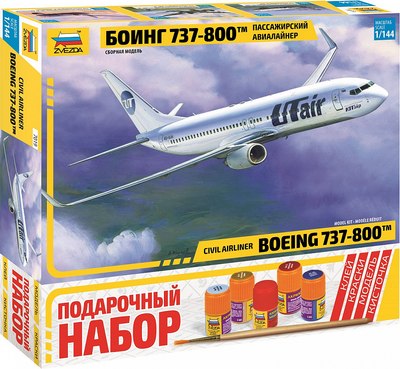 Сборная модель Звезда Пассажирский авиалайнер Боинг 737-800 / 7019П - 