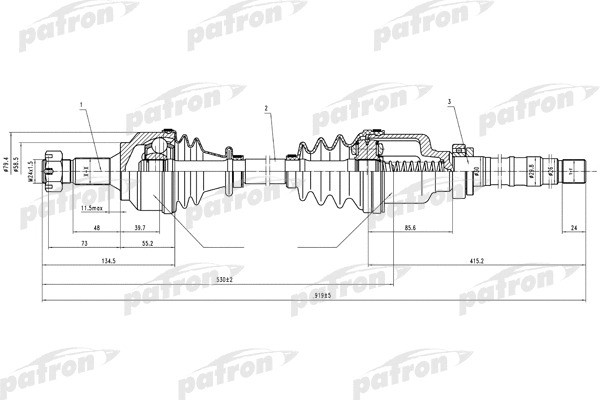 Приводной вал Patron PDS0069