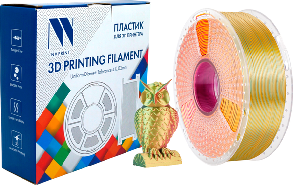 Пластик для 3D-печати NV Print NV-3D-SILK-PLA-P-RED-YELLOW-GREEN