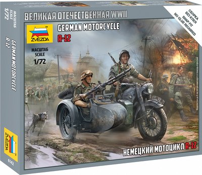 Сборная модель Звезда Немецкий мотоцикл R-12 / 6142 - 