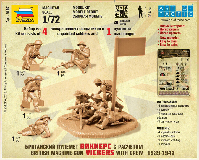 Сборная модель Звезда Британский пулемет Виккерс с расчетом / 6167 — фото 2