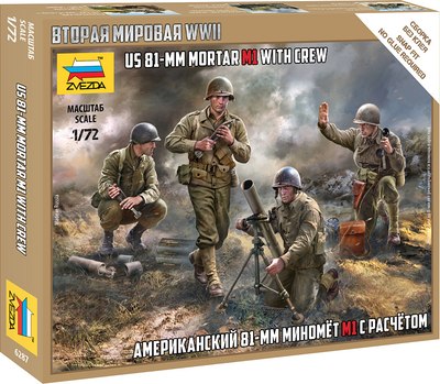 Сборная модель Звезда Американский 81-мм миномет М-1 с расчетом / 6287 - 