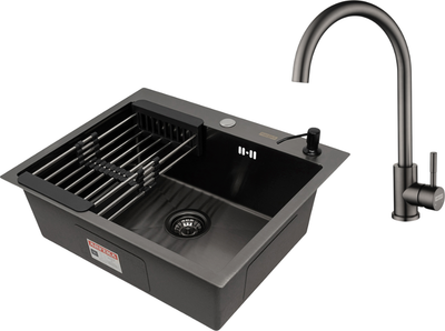 

Мойка кухонная со смесителем, Eco AR 60x50 + Sirio + CL AR + DS AR