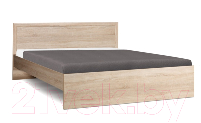 Двуспальная кровать Олмеко 21.54-01 с настилом (дуб сонома/дуб сонома)