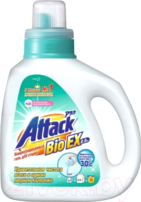 Гель для стирки ATTACK BioEX концентрированный универсальный в бутылке (0.9кг)
