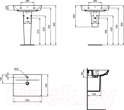 Умывальник Ideal Standard Connect Air Cube E074201