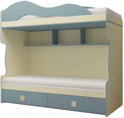 Двухъярусная кровать детская Горизонт Мебель Радуга (василек)