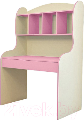 Письменный стол Горизонт Мебель Радуга с надстройкой (фламинго)