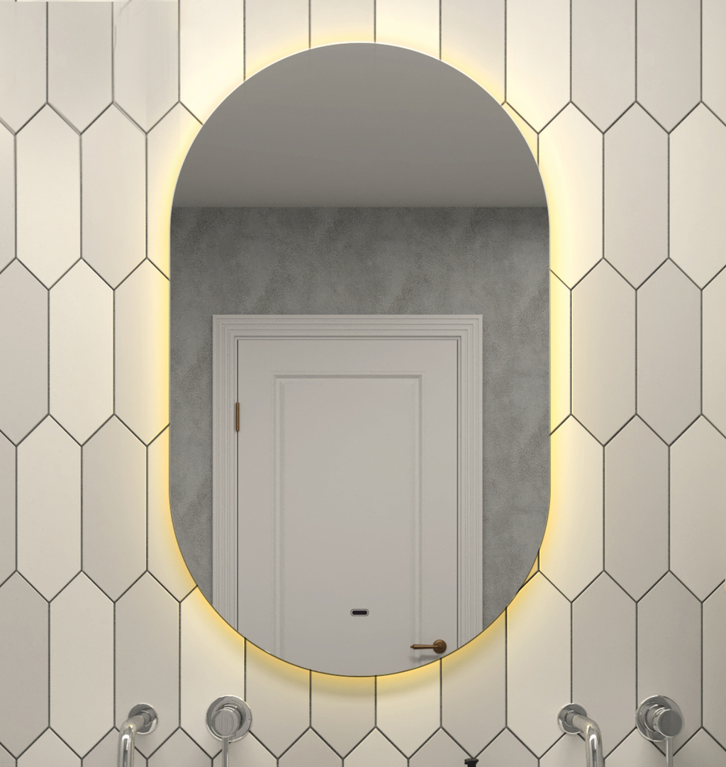 Зеркало Континент Fleur LED 70х120 (ореольная теплая подсветка, с бесконтактным сенсором) — фото 2