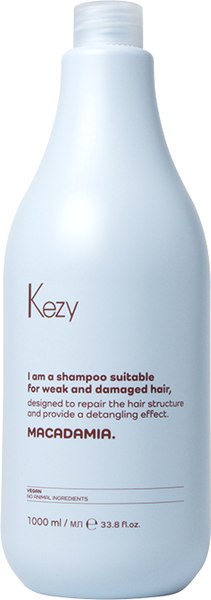 Шампунь для волос Kezy I am Macadamia для слабых и поврежденных волос (1л)
