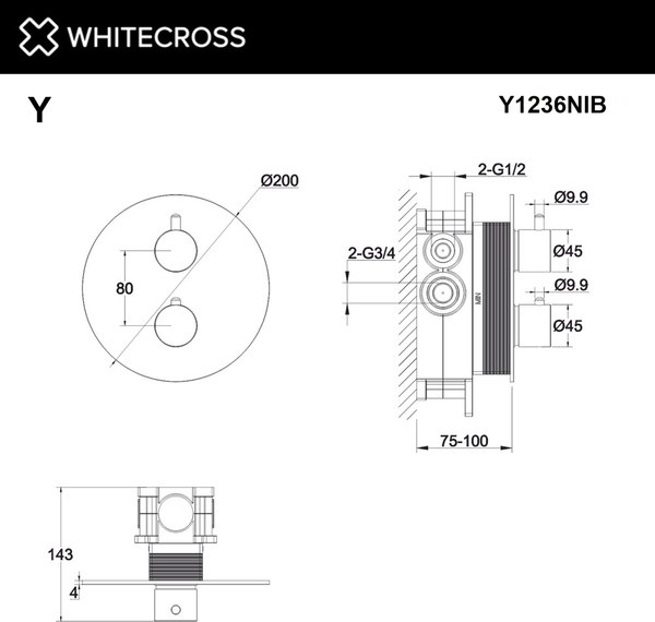 Смеситель Whitecross Y1236NIB (брашированный никель)