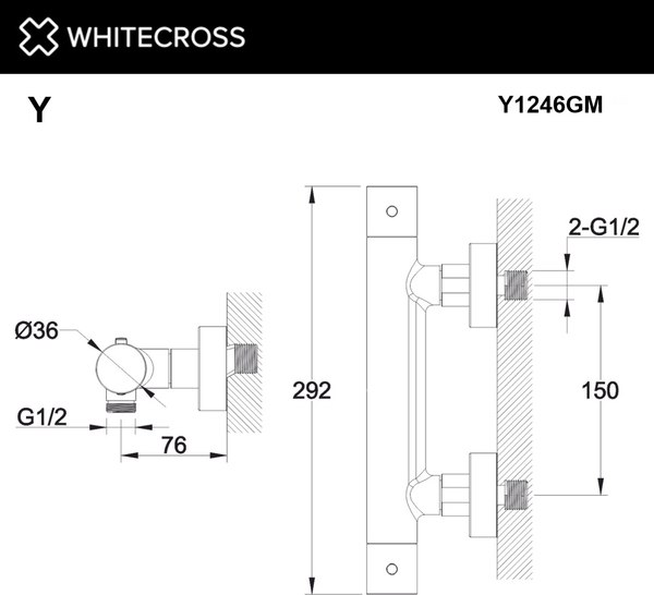 Смеситель Whitecross Y1246GM (оружейная сталь)
