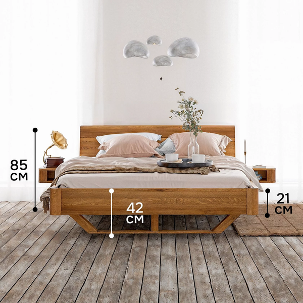 Двуспальная кровать Dipriz Калантея 200x200 / Д.83152.1 (дикий дуб/масло)