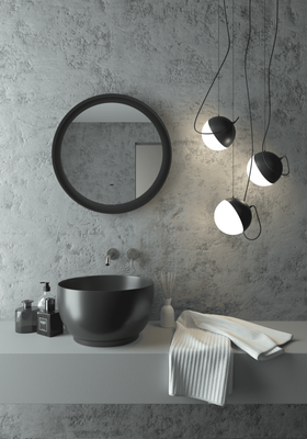 Зеркало Континент Planet Black LED D600 (ореольная теплая/холодная подсветка, бесконтактный сенсор) -