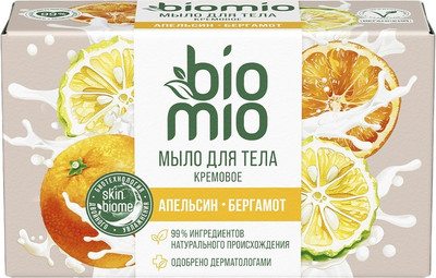 Мыло твердое BioMio с эфирными маслами апельсина и бергамота (140г) - 