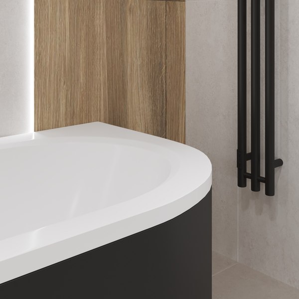 Ванна акриловая Lauter Bliss 150х75 L / 21201051L (с ножками и черным подголовником)