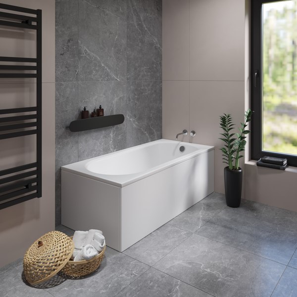 Ванна акриловая Lauter Haven 170x75 / 21202007 (с ножками, лицевым и торцевым экраном)