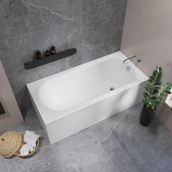 Ванна акриловая Lauter Haven 170x75 / 21202007 (с ножками, лицевым и торцевым экраном)