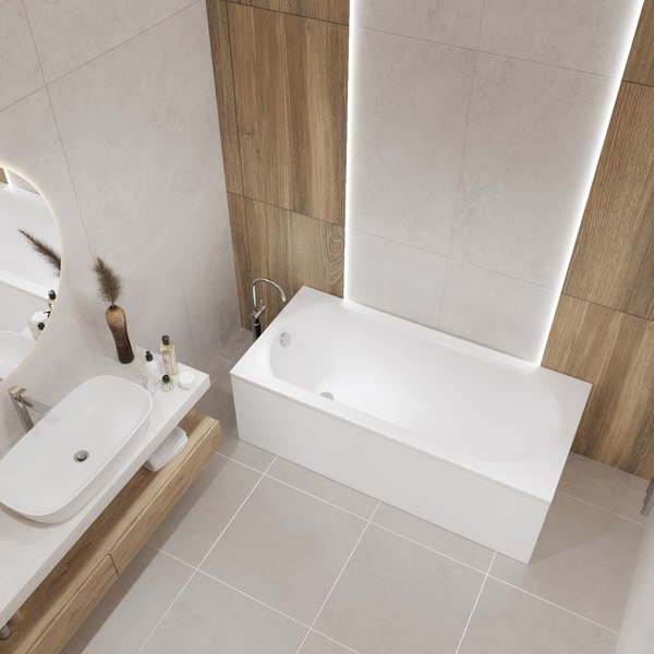 Ванна акриловая Lauter Haven 170x75 / 21202007 (с ножками, лицевым и торцевым экраном)