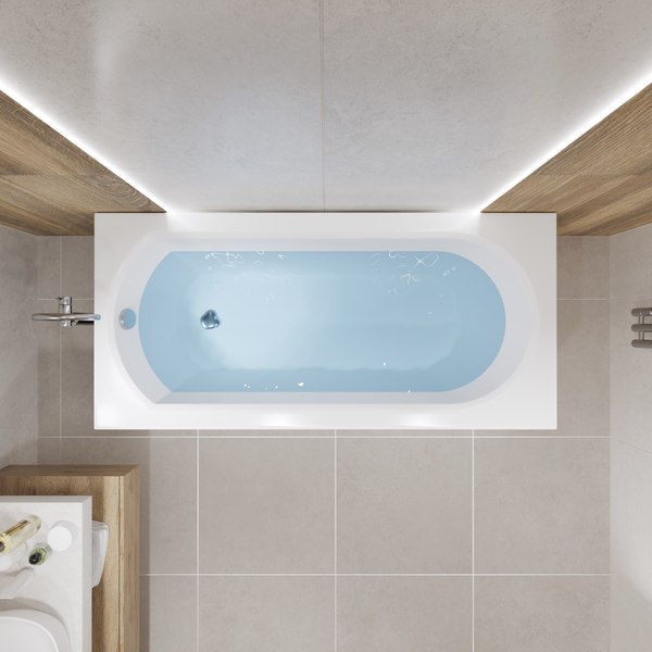 Ванна акриловая Lauter Haven 170x75 / 21202007 (с ножками, лицевым и торцевым экраном)