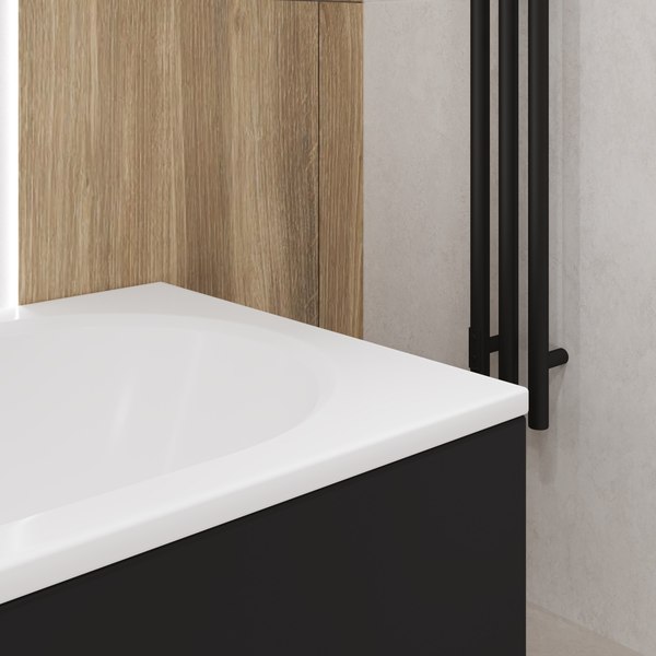 Ванна акриловая Lauter Haven 170x75 / 21202007 (с ножками, лицевым черным и торцевым экраном)