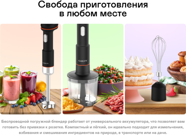 Блендер погружной Garlyn FreedomCook HB1