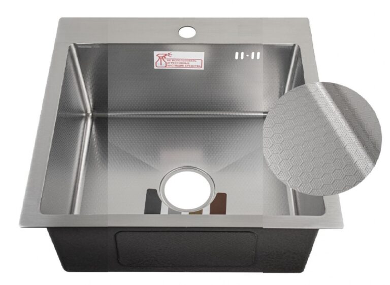 Мойка кухонная Schtoff Best Decor Silver 5050 + K-1 Black + SD-1 Silver (с коландером и дозатором) — фото 2