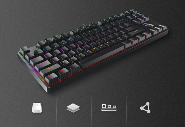 Клавиатура Dareu ЕК87 (черный, Blue Switch)