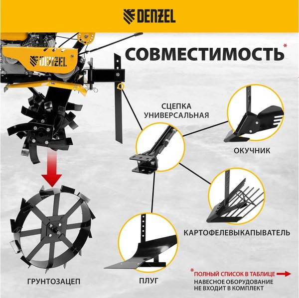 Купить Мотоблок бензиновый Denzel DPT-270SB / 56452  
