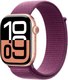 Умные часы Apple Watch Series 10 GPS 42mm / MWWK3 (розовое золото, сливовый плетеный ремешок) - 