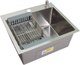 Мойка кухонная Wisent WS-35044D/GER013 (с сифоном, дозатором и коландером) - 