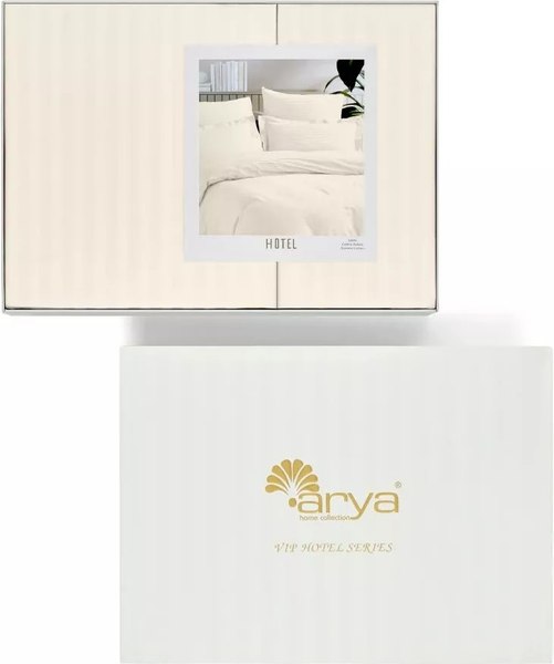 Комплект постельного белья Arya Vip Страйп Сатин 1.5сп (кремовый)
