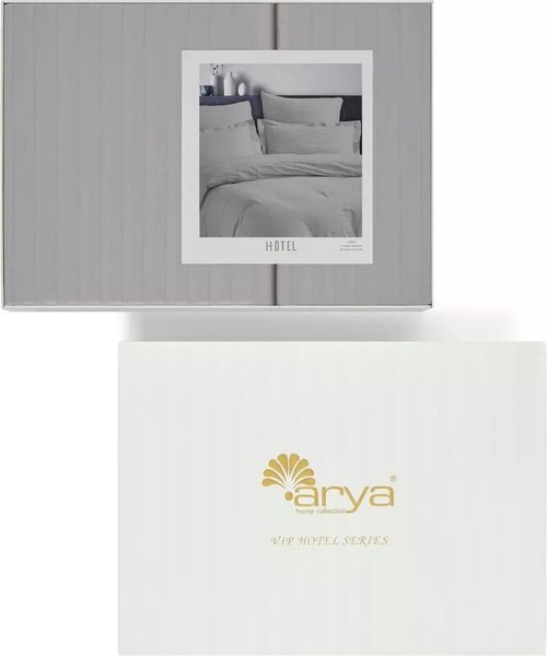Комплект постельного белья Arya Vip Страйп Сатин 1.5сп (светло-серый)