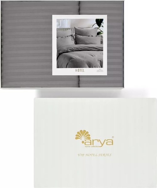 Комплект постельного белья Arya Vip Страйп Сатин 1.5сп (серый)