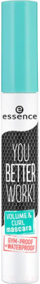 

Тушь для ресниц Essence, Черный, You Better Work! Volume & Curl Mascara черный