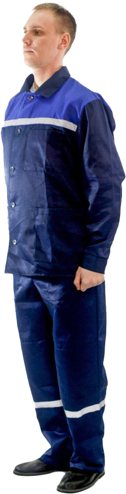 Костюм рабочий Барсегян Л.Р. Рабочий-2 (р.52-54, 194-200, темно-синий/василек) — фото 2