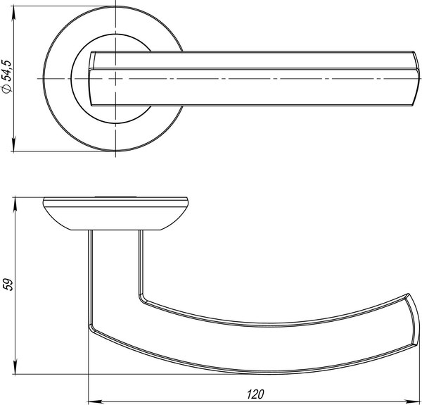 Ручка дверная Ajax furniture Sigma R.JR54 SN/CP-3 (матовый никель/хром)