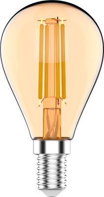 

Лампа, Basic Filament Шар 3.8W 350lm 2400К Е14 Golden LED / 1057154