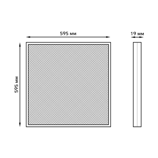 Панель светодиодная Gauss 48W 4500lm 4000K IP20 595x595x19мм призма LED / 842123245