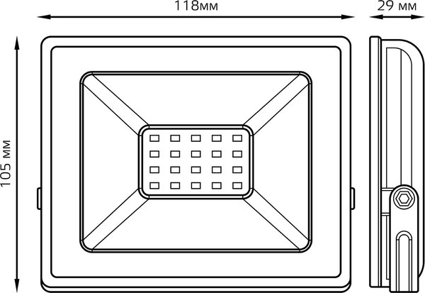 Прожектор Gauss Elementary 20W 1800lm 6500К IP65 LED / 613100320 (черный)