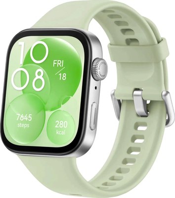 Умные часы Huawei Watch Fit 3 Slo-B09 / 55020CGD (зеленый, силиконовый ремешок) - 