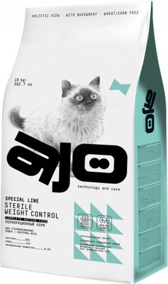 Сухой корм для кошек AJO Cat Sterile Weight Control для стерилизованных контроль веса (10кг) - 