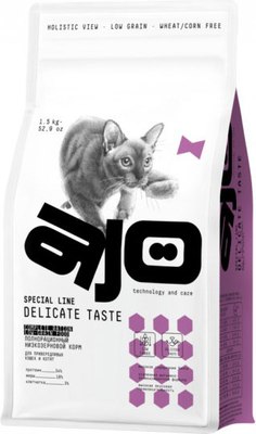 Сухой корм для кошек AJO Cat Delicate Taste для привередливых кошек и котят (1.5кг) - 