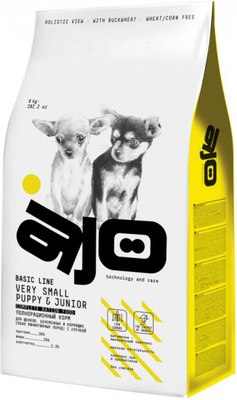 Сухой корм для собак AJO Dog Very Small Puppy & Junior с гречкой для щенков миниат. пород (8кг) -