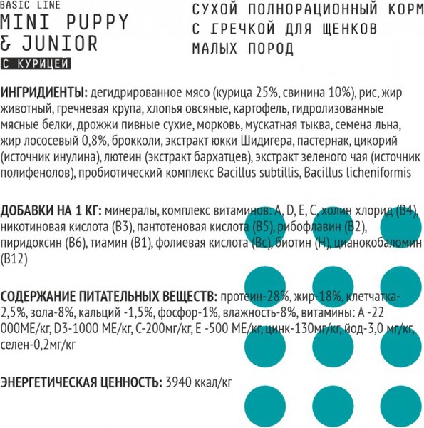 Сухой корм для собак AJO Dog Mini Puppy & Junior с гречкой для щенков малых пород (8кг)