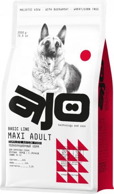 

Сухой корм для собак, Dog Maxi Adult с гречкой для взрослых собак крупных пород