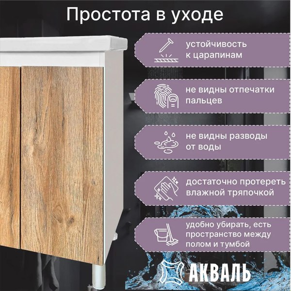 Купить Тумба под умывальник Акваль Виктория 60 / EB.60.24.00.N в Гомеле
