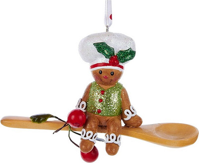 Елочная игрушка Kurt S. Adler Christmas 2024. Пряничный человечек с ложкой / H5024_3 -